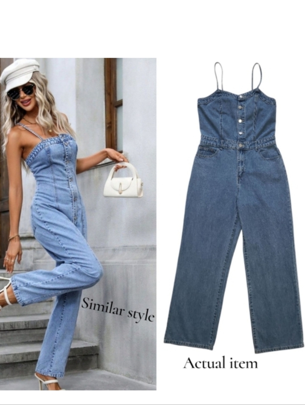 Wide Leg Denim Overalls
